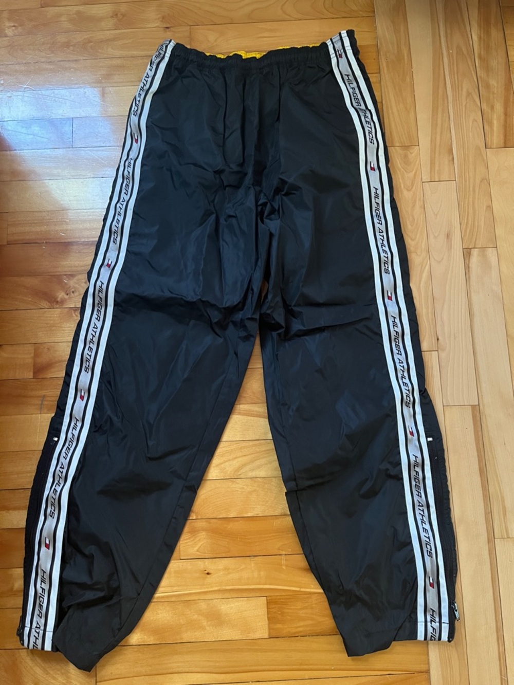 Tommy Hilfiger Black Track Pants with White Side Tape